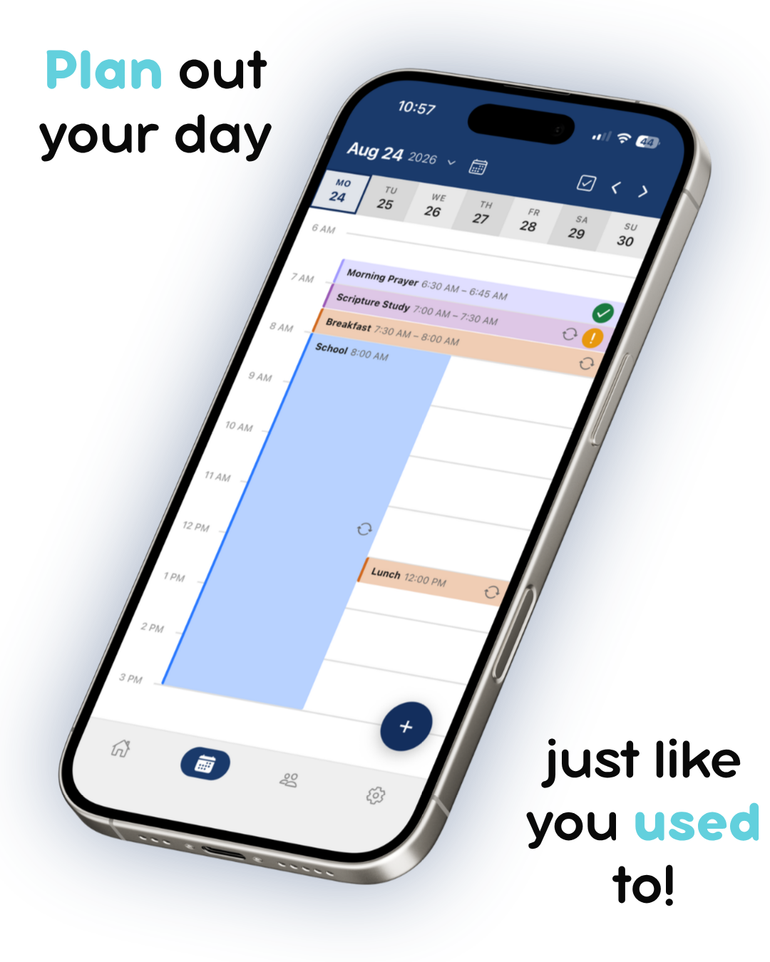 RM Calendar day view with drag-and-drop scheduling